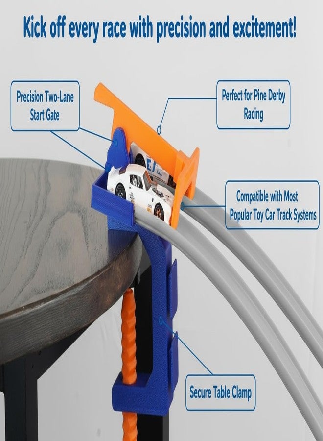 TechConnext Two Lane Start Gate & Track Clamp | Compatible with Hot Wheel Track | Made in USA | Durable PLA Plastic | Small Business - Image 4
